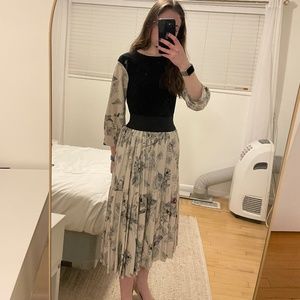 Custom made two piece black and floral